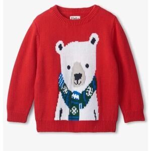 Hatley Holiday Bear Crew Neck Knit Sweater Red Baby Size 9-12 Months